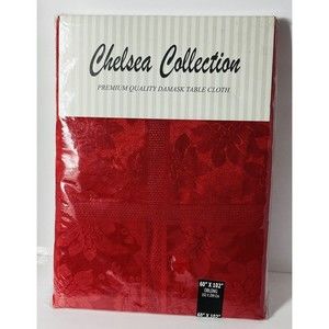 Chelsea Collection premium Quality Damask Table Cloth 60”X102” NWT